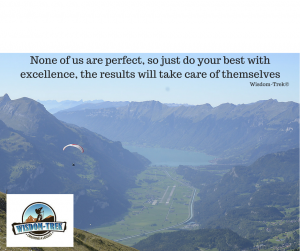 None of us are perfect, so just do your best with excellence, the results will take care of themselves 